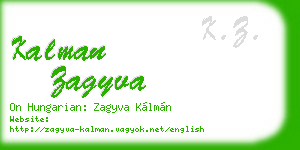 kalman zagyva business card