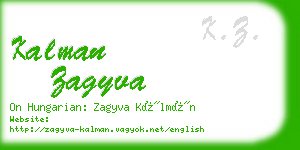 kalman zagyva business card